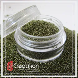 21 mikrokulki oliwka 0.6 - 0.8 mm metalizowane (20g)