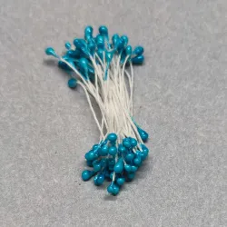 004 pręciki 3 mm perłowe turkusowe