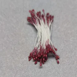 056 pręciki 2 mm perłowe ciemny czerwony