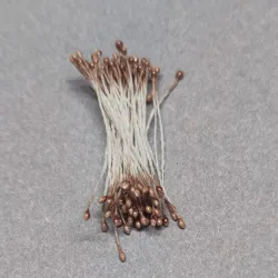 059 pręciki 2 mm perłowe brązowe