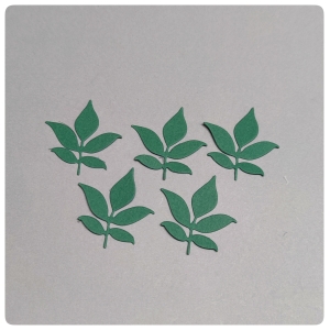 listki-5 wykrojnikowe ciemny zielony papierowe (5szt)