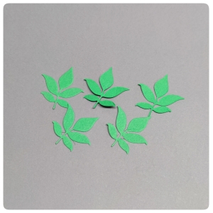 listki-5 wykrojnikowe zielony papierowe (5szt)
