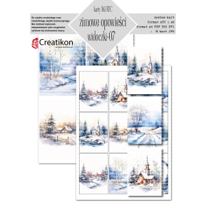 zimowe opowieści - widoczki 07 - A4 + karty - PNG+PDF