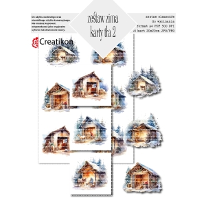 zimowe opowieści - widoczki zestaw-02 - A4 + karty - PNG+PDF