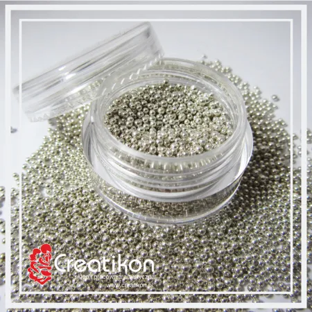 24 mikrokulki srebrne 1.0 - 1.5 mm metalizowane (20g)