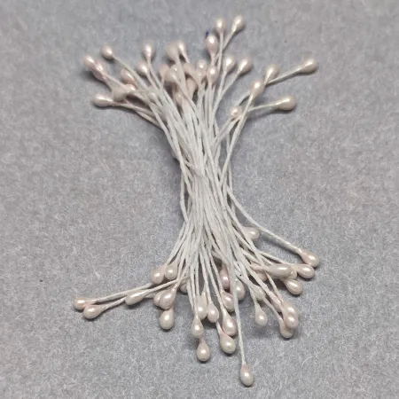 039 pręciki 3 mm perłowe brudny pastelowy róż
